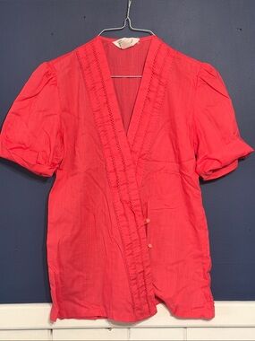 Vintage Gailord pink v neck slimming shirt sz 6